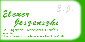 elemer jeszenszki business card